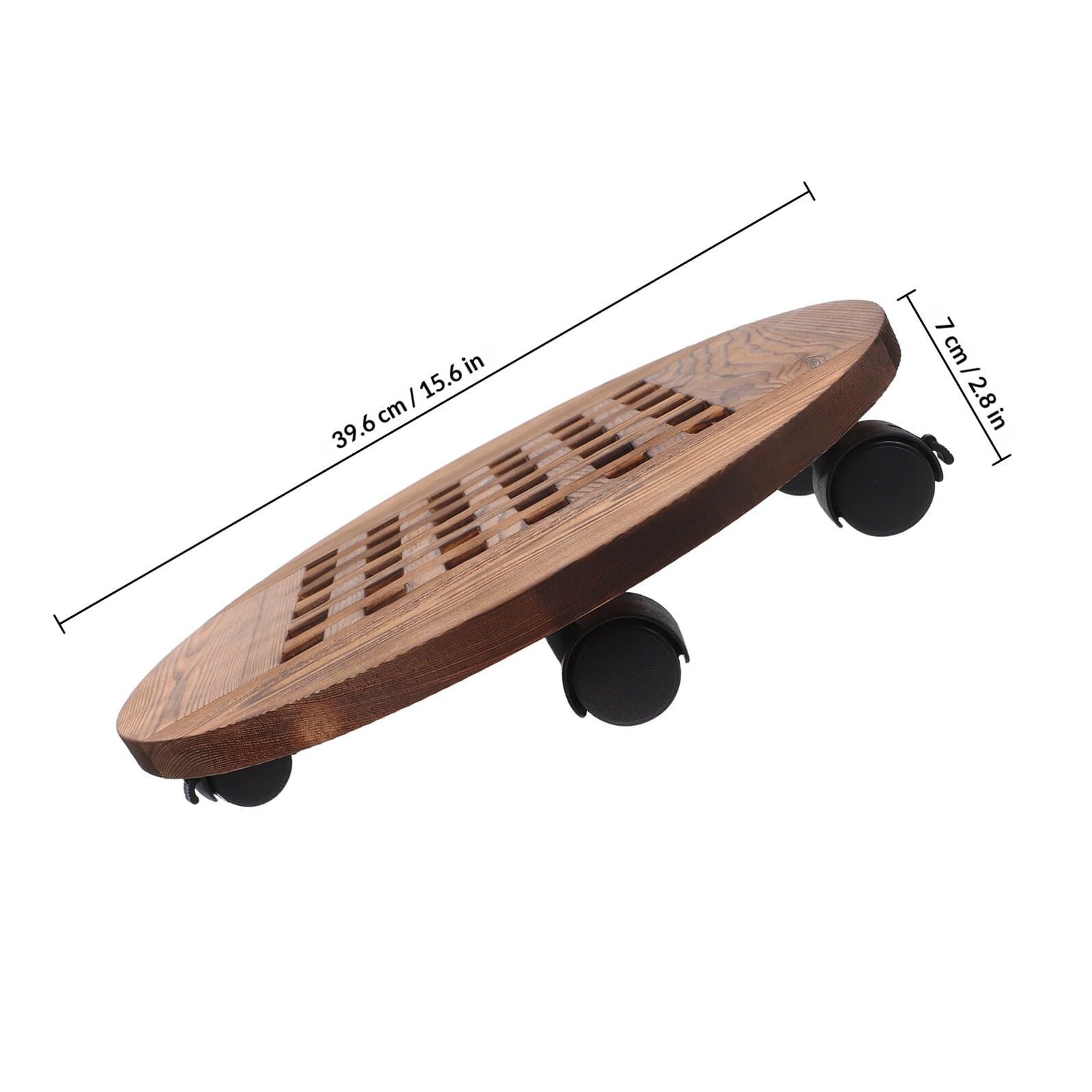 GALPADA Support à Plantes à Roulettes Base Circulaire 40 CM et Chariot en Bois pour Pots Ronds pour Intérieur et Extérieur