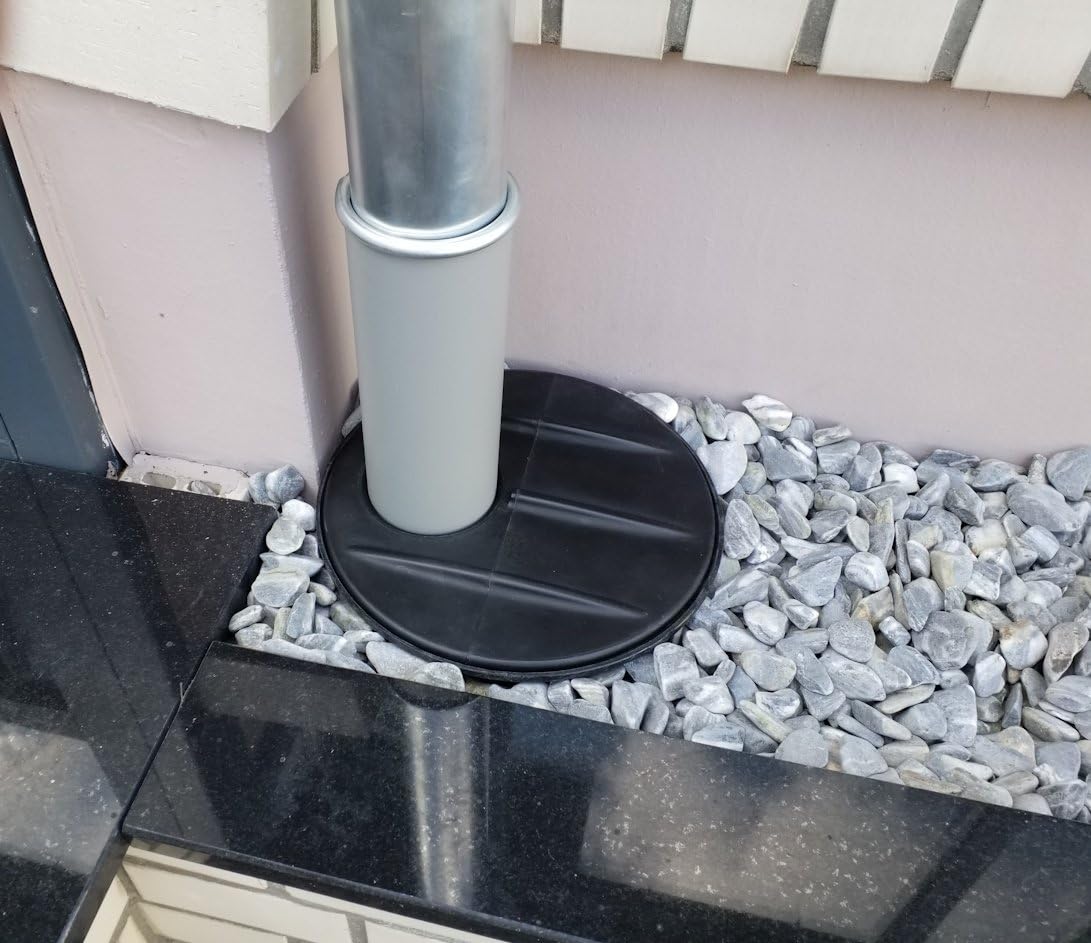 RWT Fallrohr Bodenfilter (PE-Deckel schwarz + PE-Rohr grau)