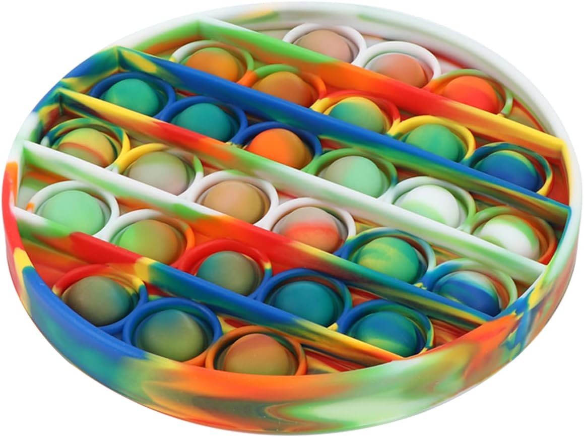 3pcs Push Pop Bubble Fidget Sensory Toy Funny Rainbow Bubble Boost Relieve Stress for Adult Silicone Safe Relief Autism for Kids: Toys & Games