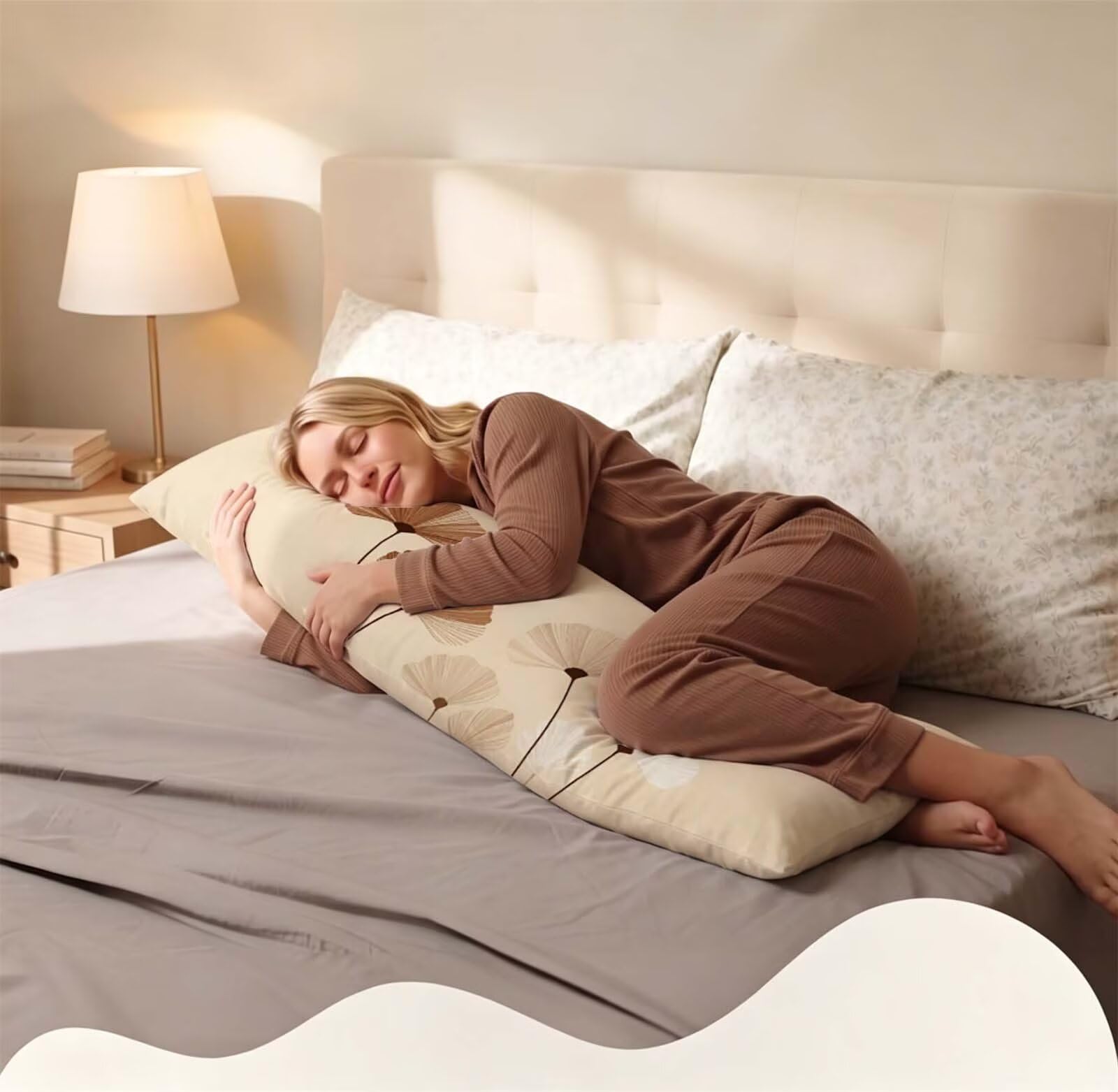 Fodera Cuscino 50 x 150 cm, Nordic-12 Velluto Copricuscini Letto, | con Invisibile Cerniera, Morbida e Traspirante, per biancheria da letto, divano, hotel, chi dorme sul fianco Semplice-2 j-27