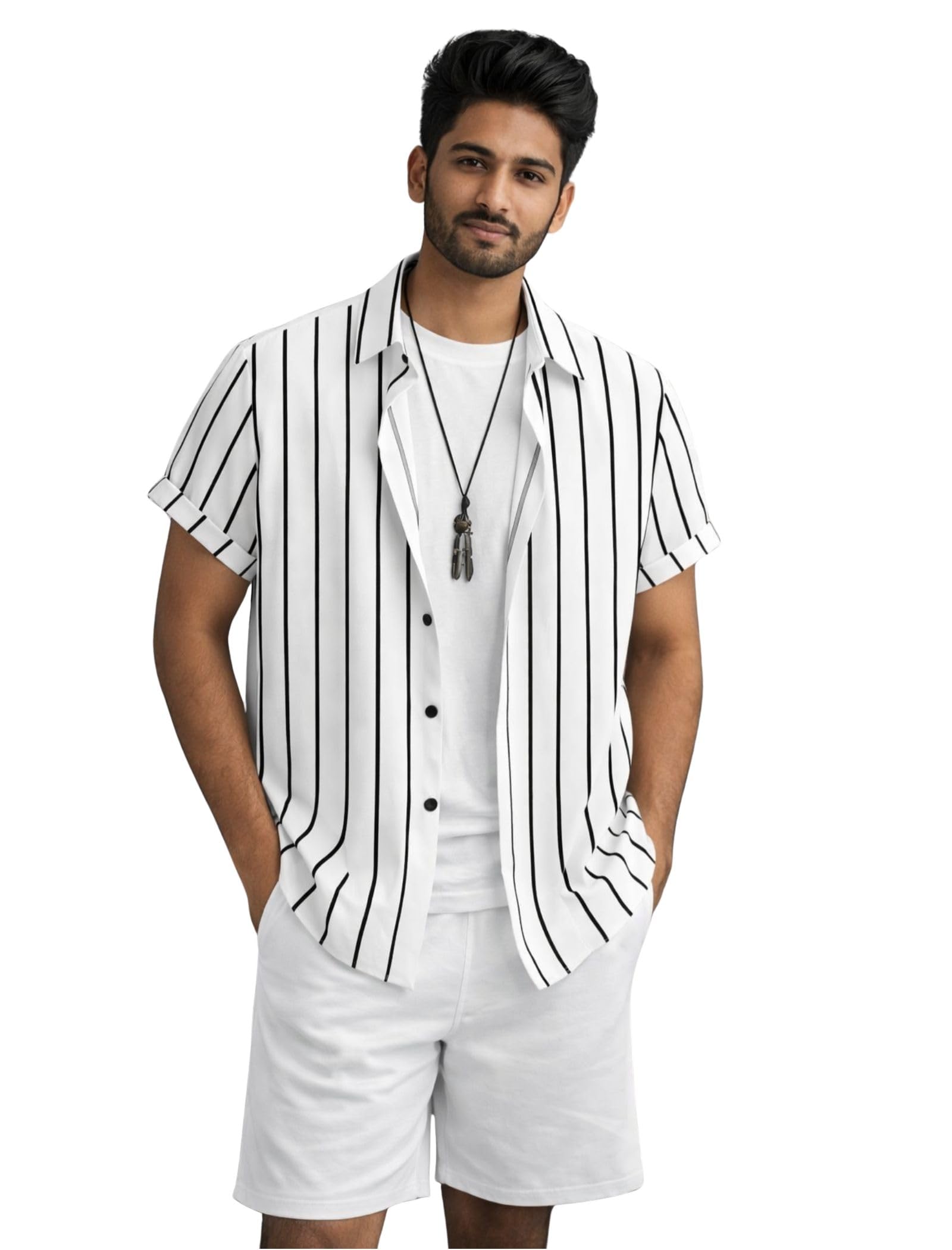 dream crushers Lycra Blend Men’s Printed Co-Ord Set, Night Suit Shirt & Shorts Set, Comfortable Pyjama Set for Sleepwear Lounge & Relaxation-picture-12