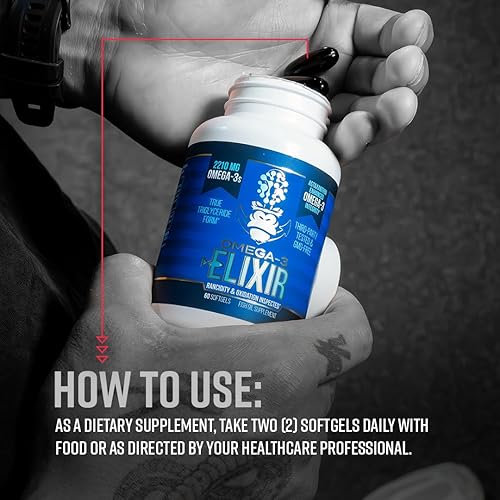 Miniatura 4 de Gorilla Mind Omega-3 Elixir | 2210 mg de aceite de pescado reesterificado forma de triglicérido | EPA, DHA + 2 ácidos grasos | Infusión de