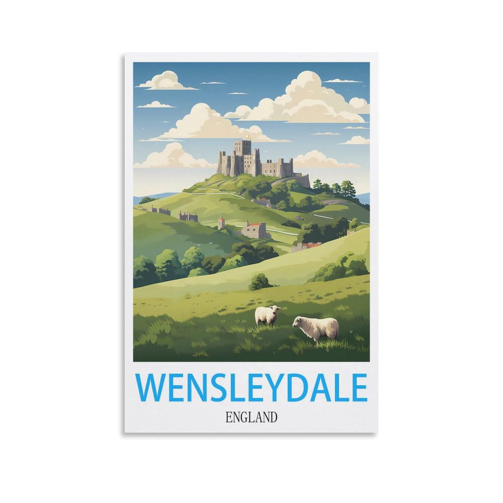 Hsayyiii Unframe-Style Wensleydale England Vintage Travel Posters 08X12inch(20X30cm) Canvas Art Poster And Wall Art Picture Print Bedroom Decor