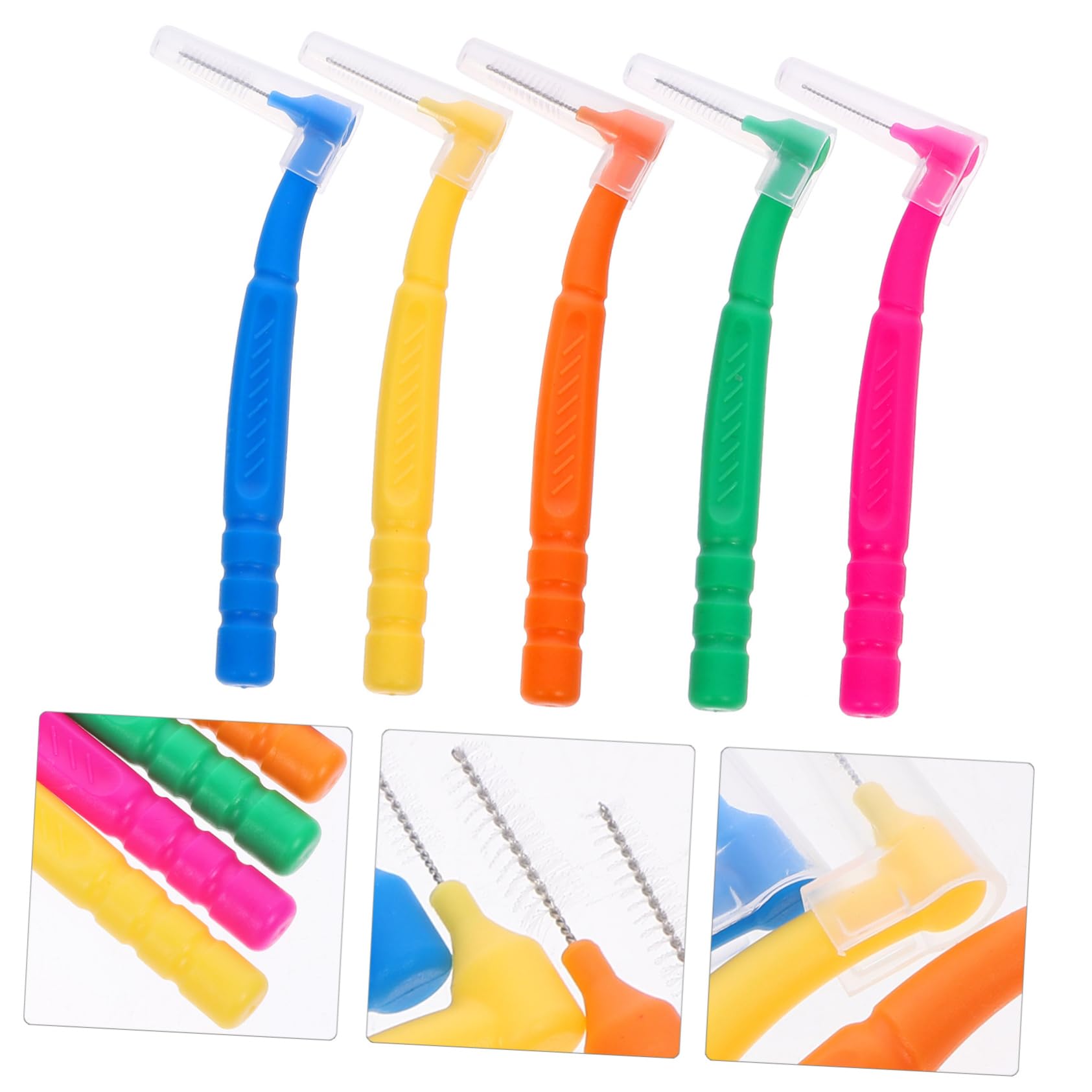 FRCOLOR 250 Piezas cepillo interdental limpiador cepillos interdentales cepillo de limpieza cepillos de cepillo de cepillo de limpieza interdental plástico