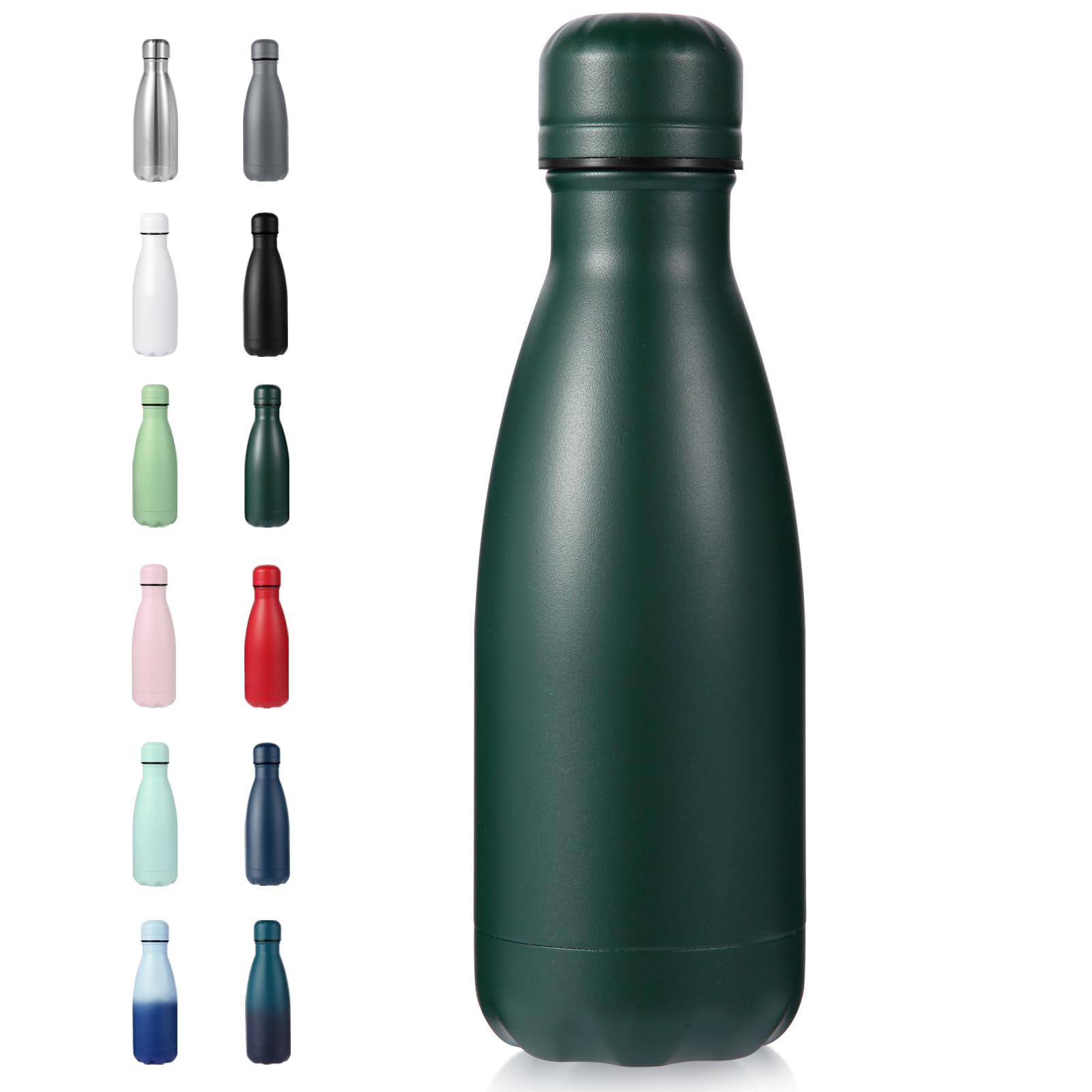 Volhoply 350ml/12oz Small Water Bottle Stainless Steel, BPA Free Insulated Water Bottles, Double Wall Cola Shape Flask, Keeps Cold 24 Hours and Hot 12 Hours for Kids Handbag (Pink)
