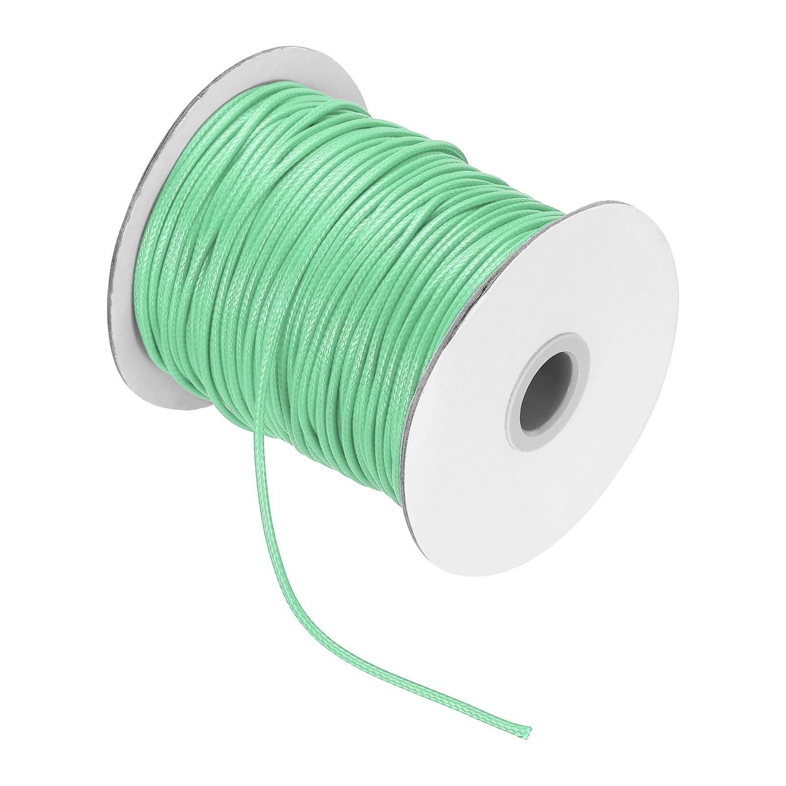 sourcing map Waxed Cord 3.5mm Waxed Thread 44 Yard Wax String Leather Cord for Bracelet Making, Necklaces, Beading, Jewelry Making and DIY Crafts(Mint Green)