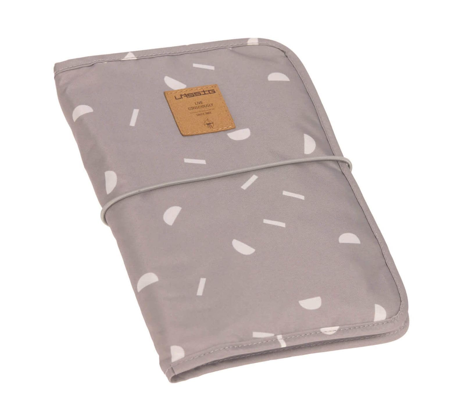 LÄSSIG Baby Windeltasche mit Wickelunterlage für unterwegs/Changing Pouch Blocks taupe
