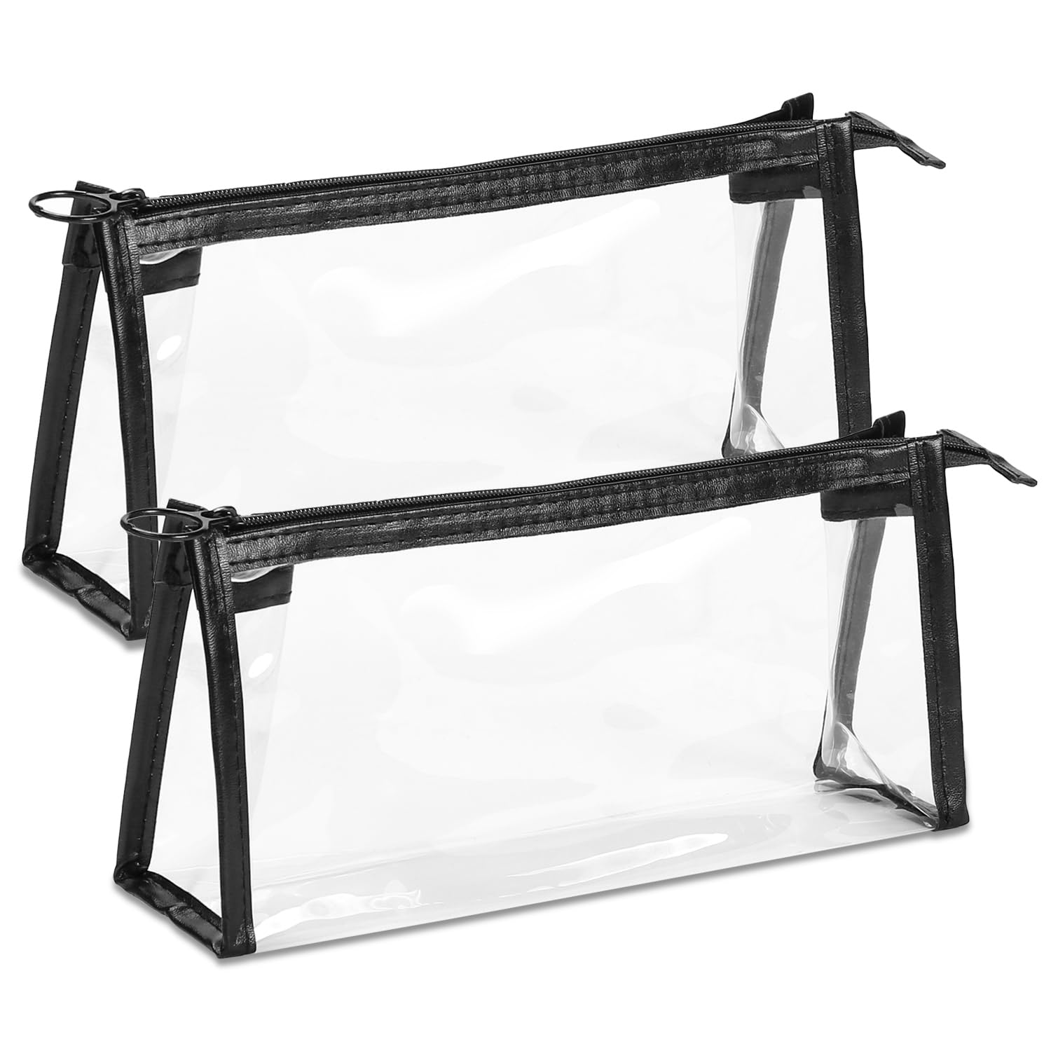 Etercycle TSA Approved Toiletry Bag, Clear Pouches with Zipper for Traveling, Samll Clear Makeup Bags Cosmetic Bag Beach Bag for Home Storage Organizing, Office, Vacation, Travel (Black)