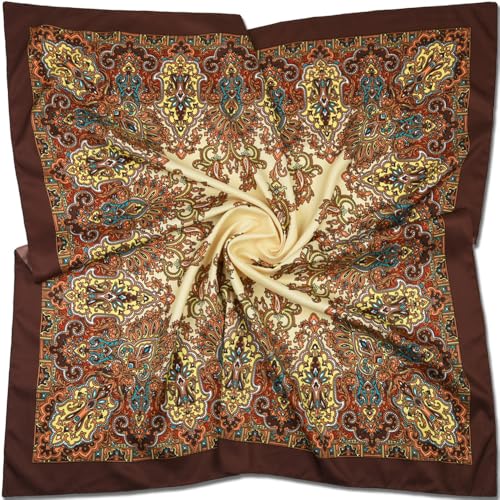 corciova XL 40x40 Satin Square – Oversized Silk-Feel Fashion Scarf for Women, Hair Wrap, Headband, Bandana, Neckwear