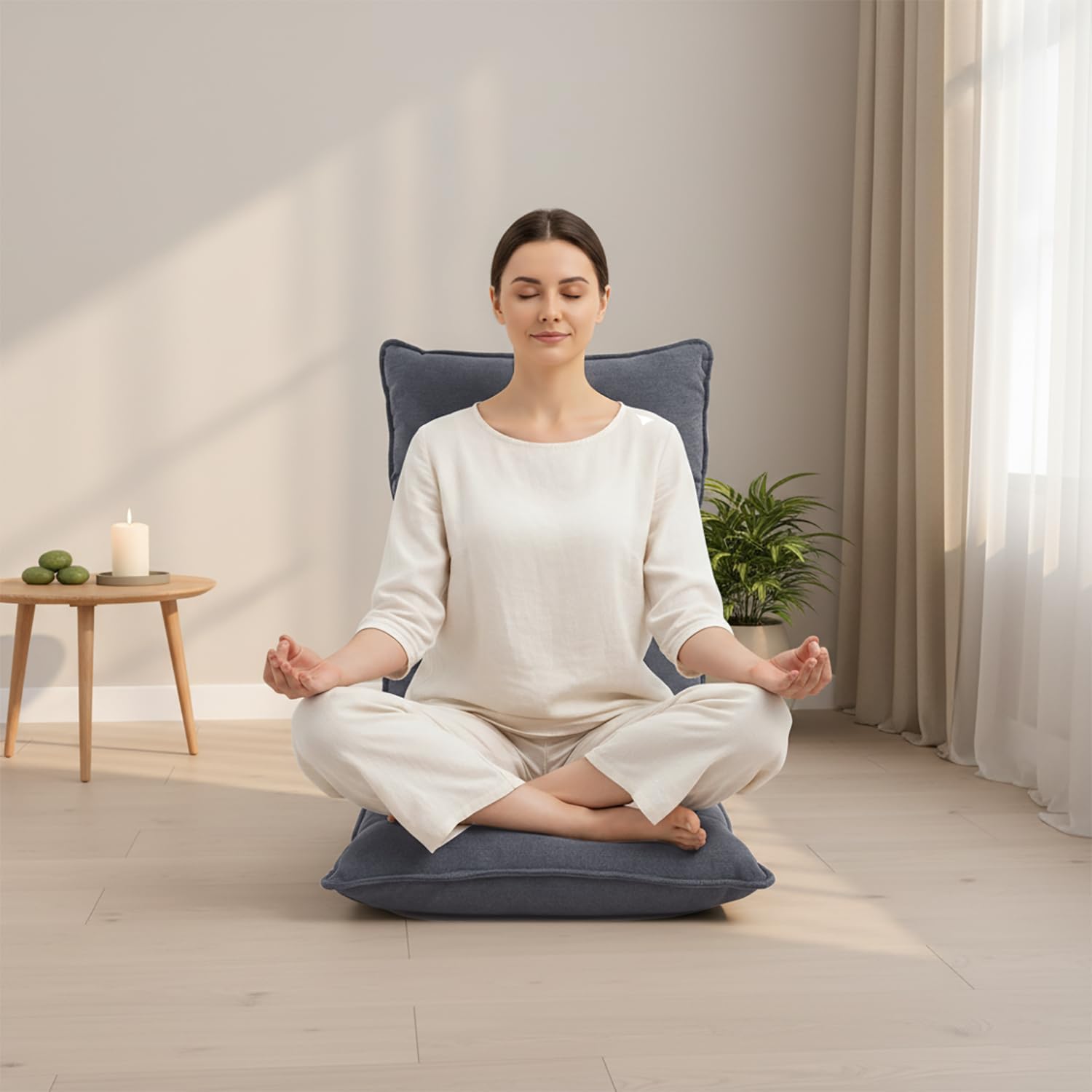 Dual-End 14-Position Recliner Chair with Ergonomic Back Support Single Sofa for Living Room (Gray)