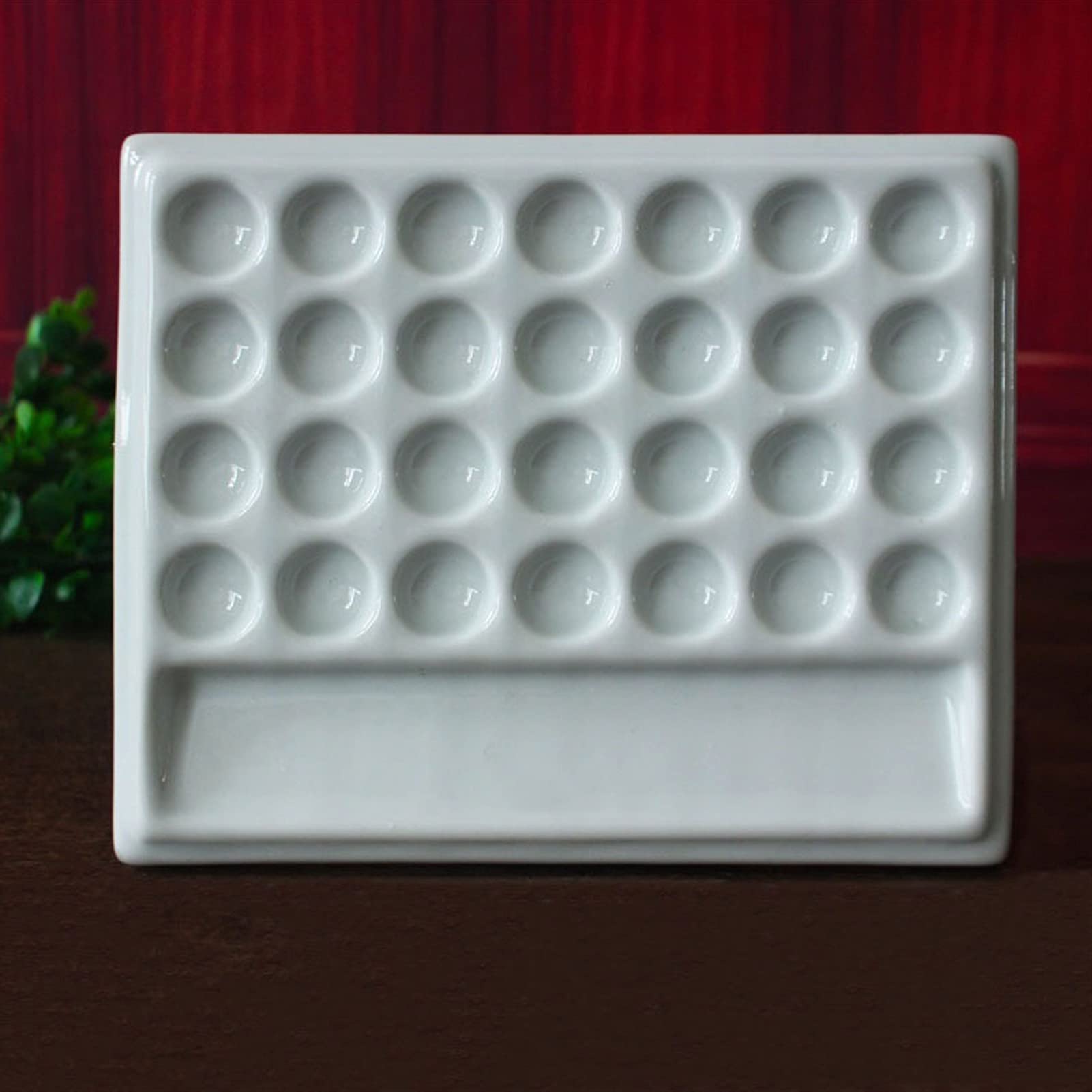 Paleta Artysty Porcelany, 28-otworowa Paleta Farb Akwarelowych, Odpowiednia Do Akwareli, Gwaszu, Malarstwa Olejnego Itp.