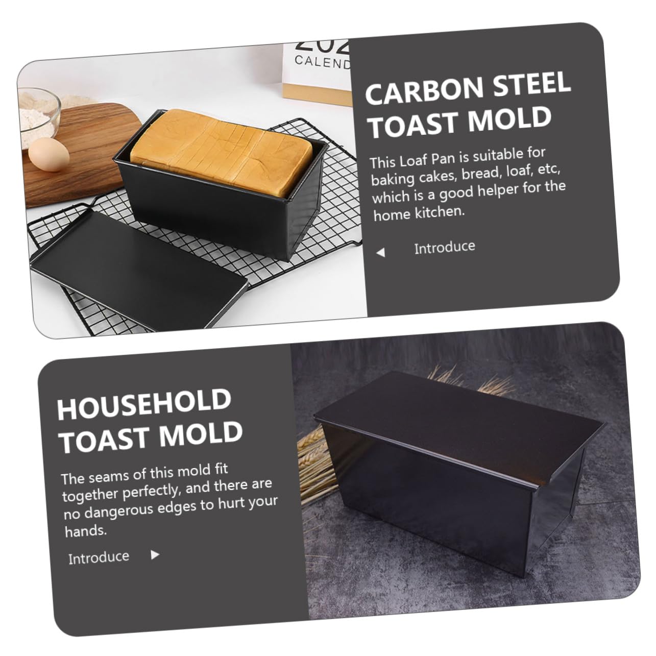 Toyvian Toastbackform Kohlenstoffstahl Mit Deckel Antihaftbeschichtete Kastenform Für Haushalt Und Küche Sichere Naht Vielseitig Einsetzbar