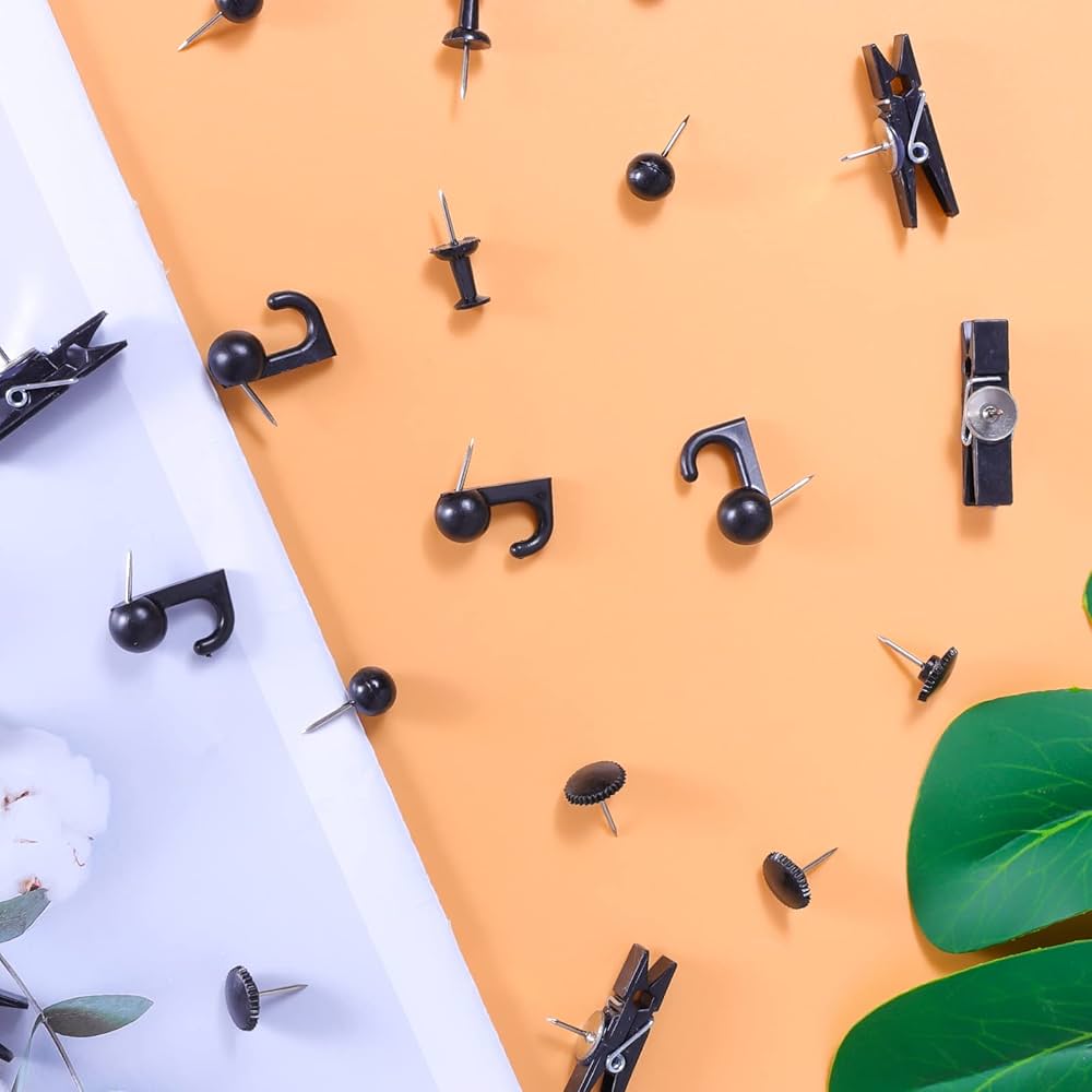 160 Puntine Colorate Per Bacheche - Decorazioni In Metallo Per Mappe, Foto E Sughero - 2 Stili Casual - Foto 8