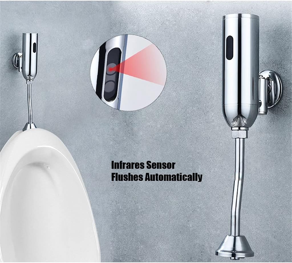 Bathroom Sensor Touchless Urinal Flush Valve Toilet Exposed Wall Mounted Automatic 6v Accessories