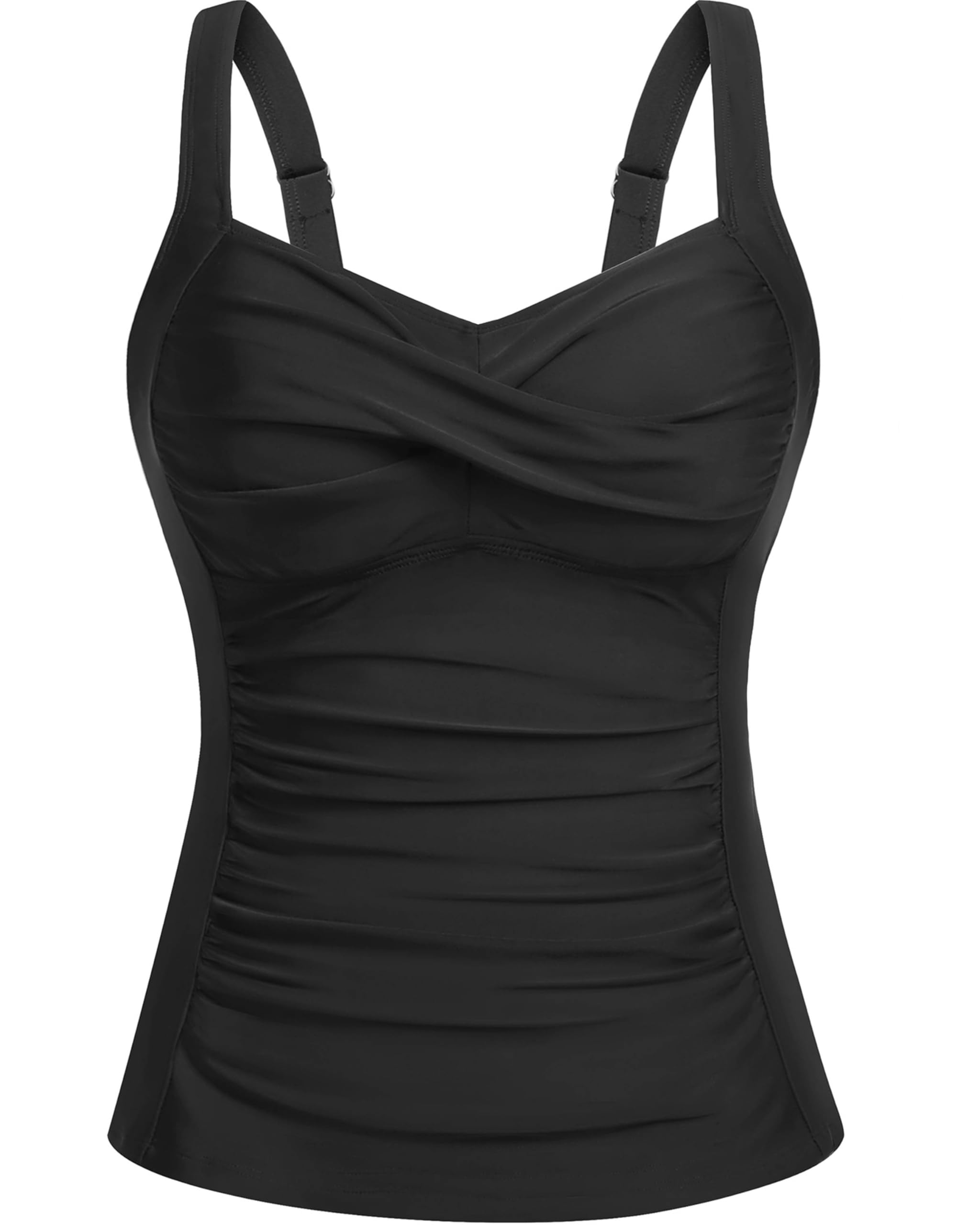 Underwire Tankini Tops for Women - Tummy Control Swim Top Only 2025 Twist Front Bathing Suit Top No