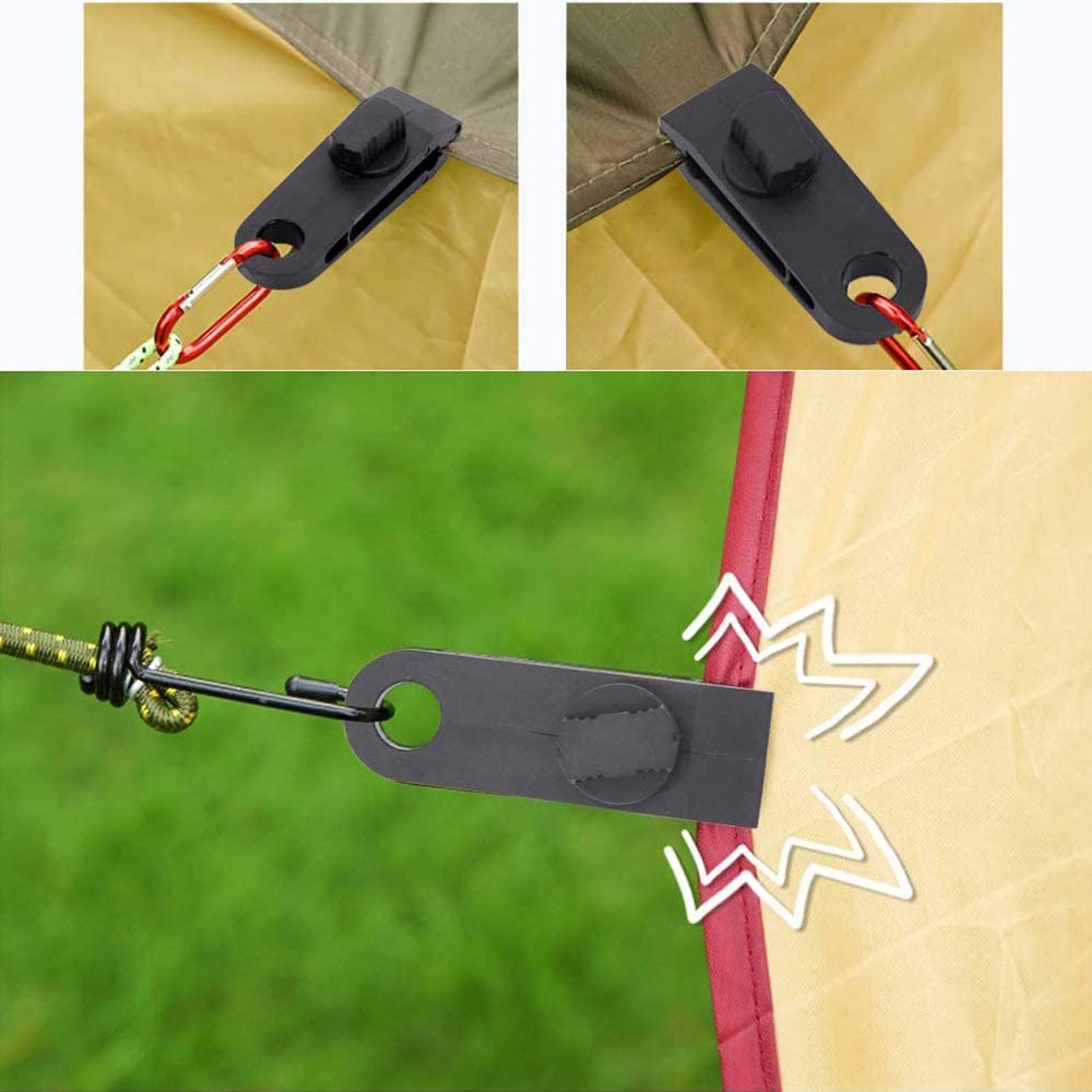 Pinces à Bâche Robustes - Lot De 20, Clips De Fixation Anti-vent Pour Tente, Camping, Randonnée, événements Plein Air - 2
