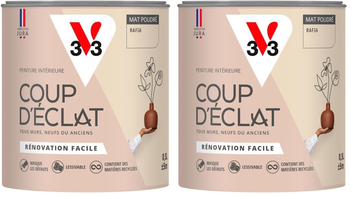 Peinture V33 Coup d'Éclat Rafia Mat Poudré haute opacité pour rénovation
