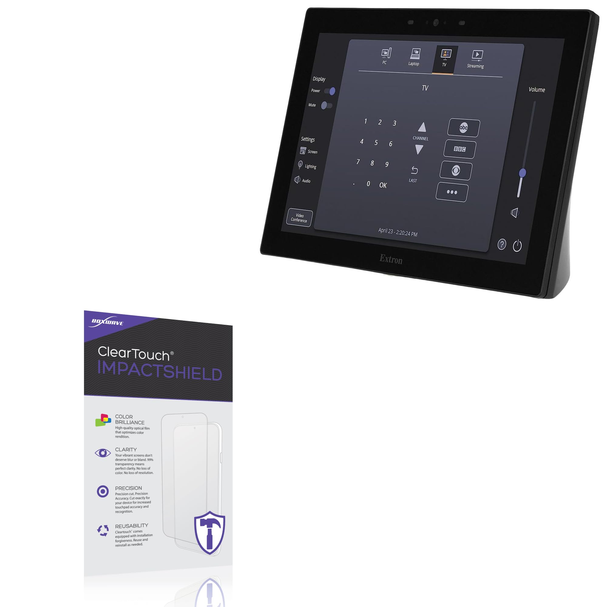 BoxWave Screen Protector Compatible With Extron TLP Pro 1022T (10 in) - ClearTouch ImpactShield (2-Pack), Impenetrable Screen Protector Flexible Film