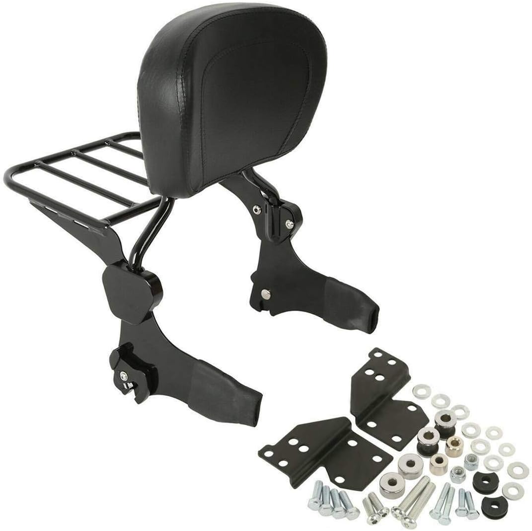 TCMT Black Sissy Bar Luggage Rack W/Docking Hardware Kit