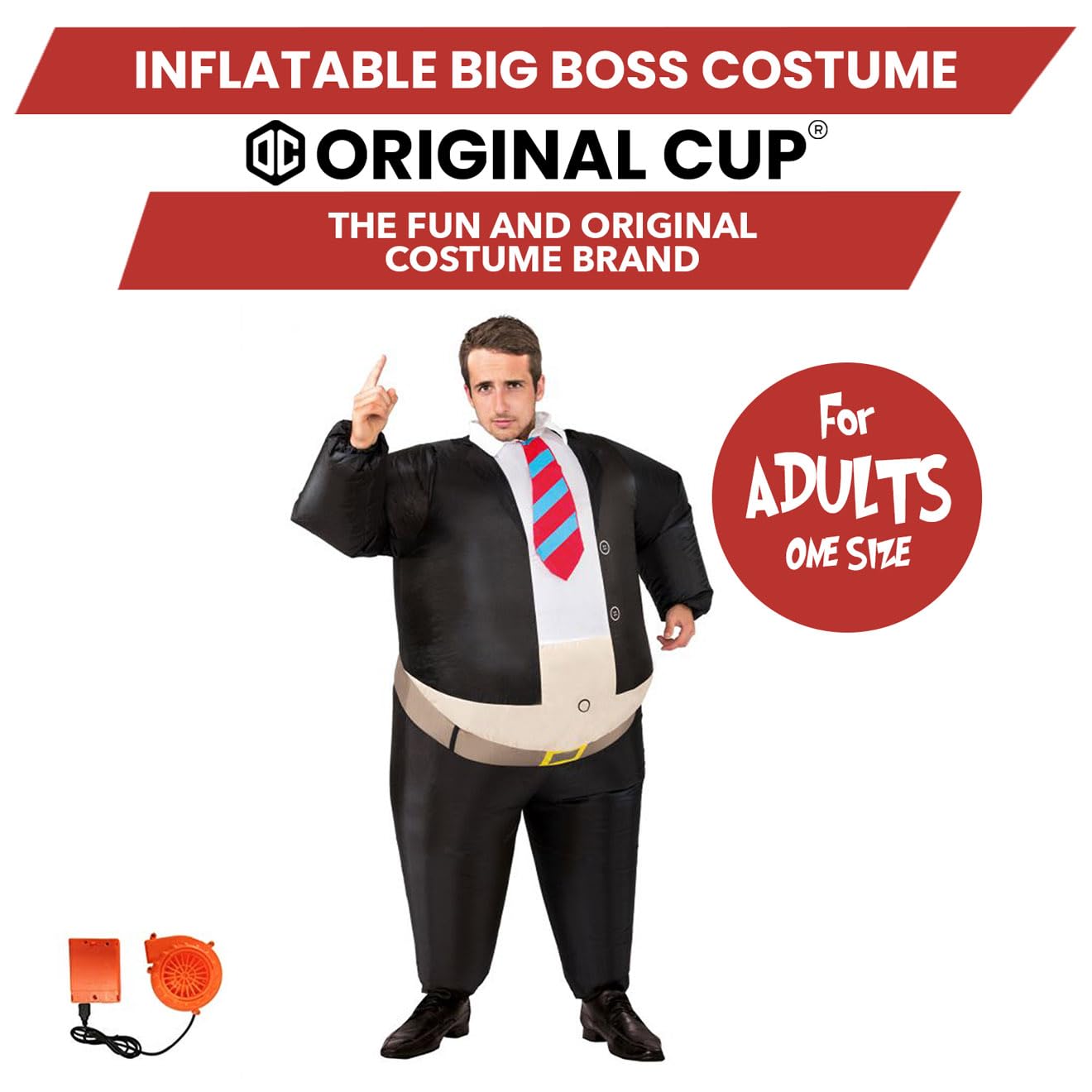 Inflatable Big Boss Costume | Quirky Costume | Premium Quality | Adult Size 160 to 190cm | Polyester | Comfortable | Resistant | Inflation System Included | Created by OriginalCup - Image 2