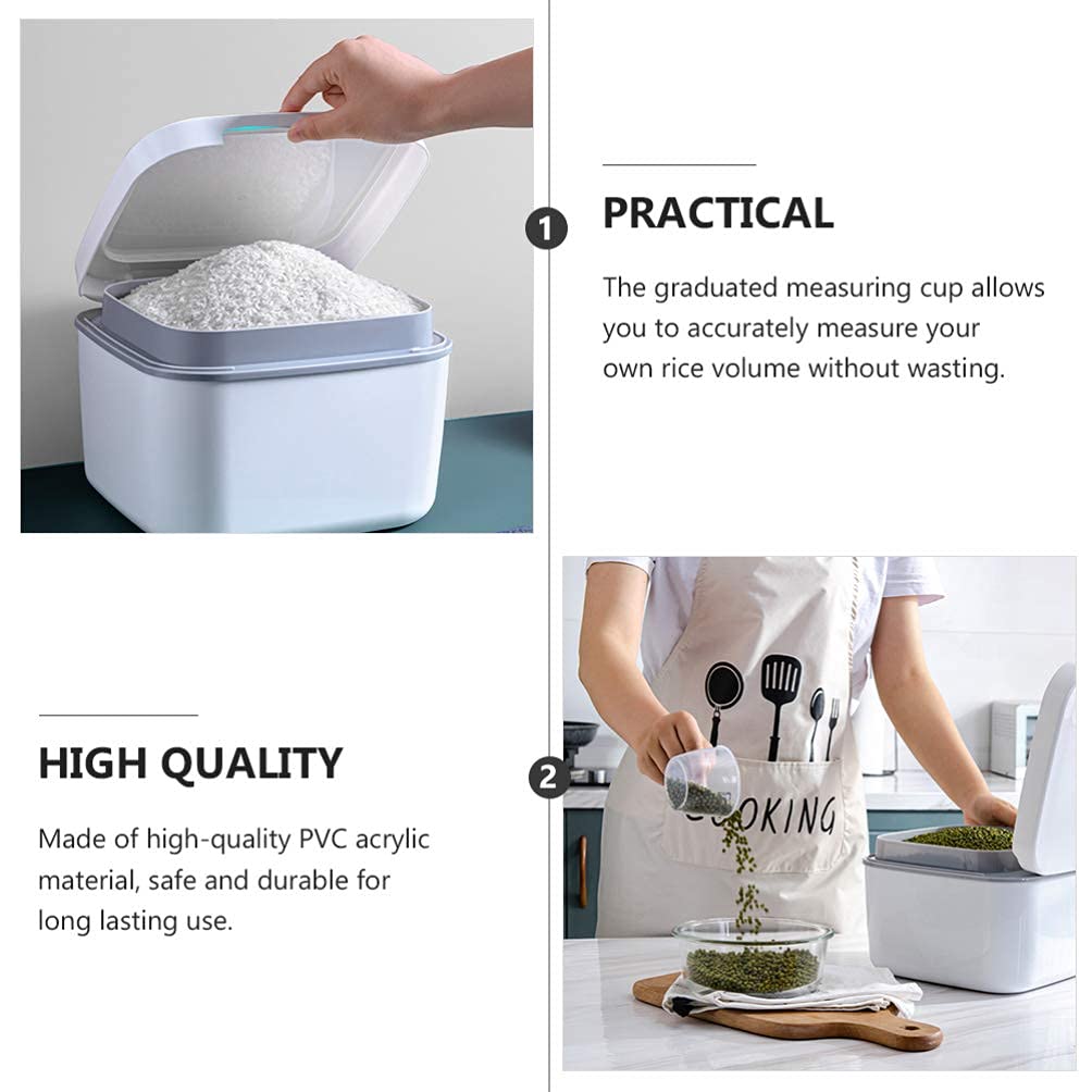 BERTY·PUYI Contenedor De Almacenamiento De Arroz Contenedores De Cereales Dispensador 5 KG Contenedores Herméticos De Almacenamiento De Alimentos Contenedores De Almacenamiento De Despensa De Cocina