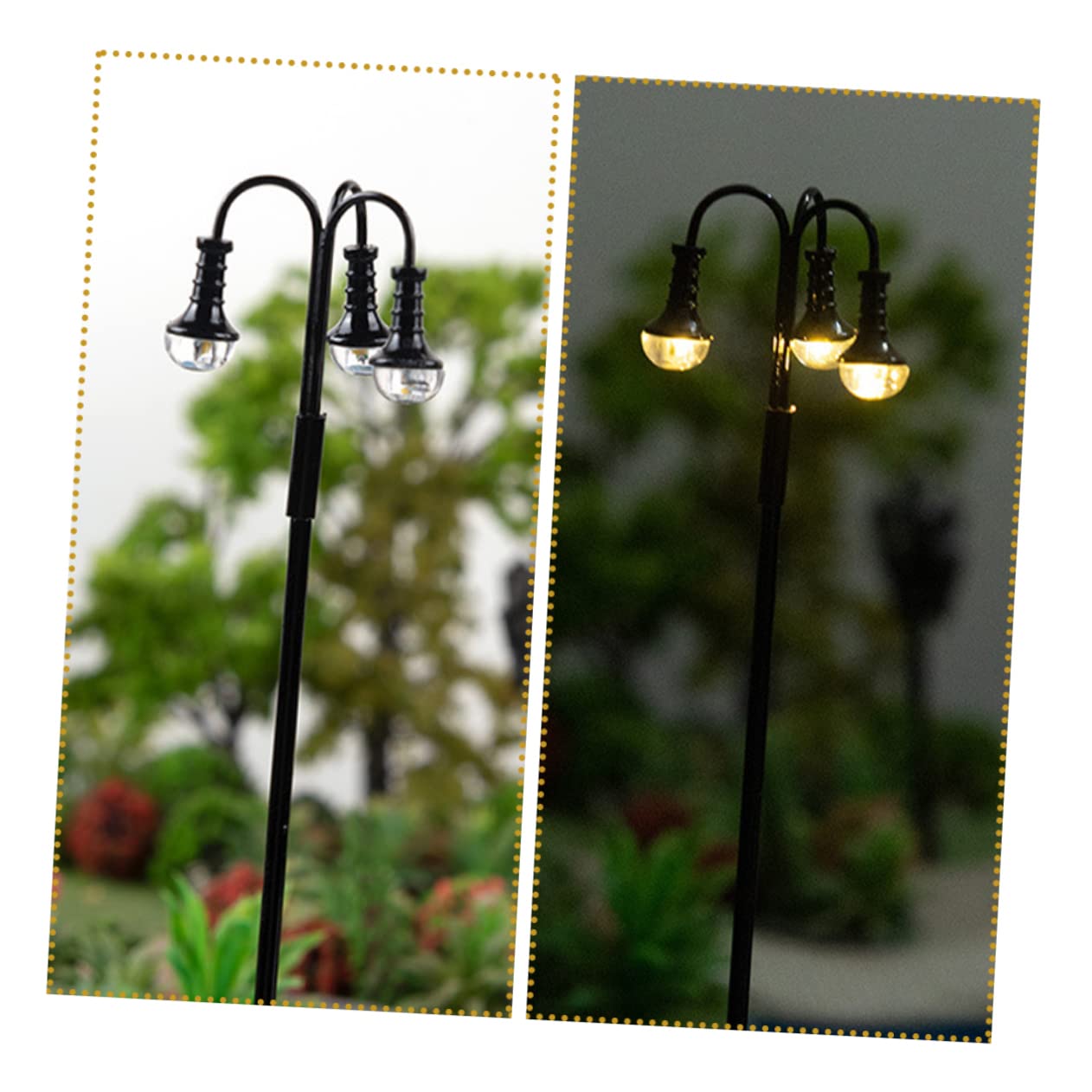 GARVALON 2pcs Landscape Lamp Head Road Lamp Decorations for House Sand Table Decor Safe Materials Warm Light Charming Miniature Street Miniatures