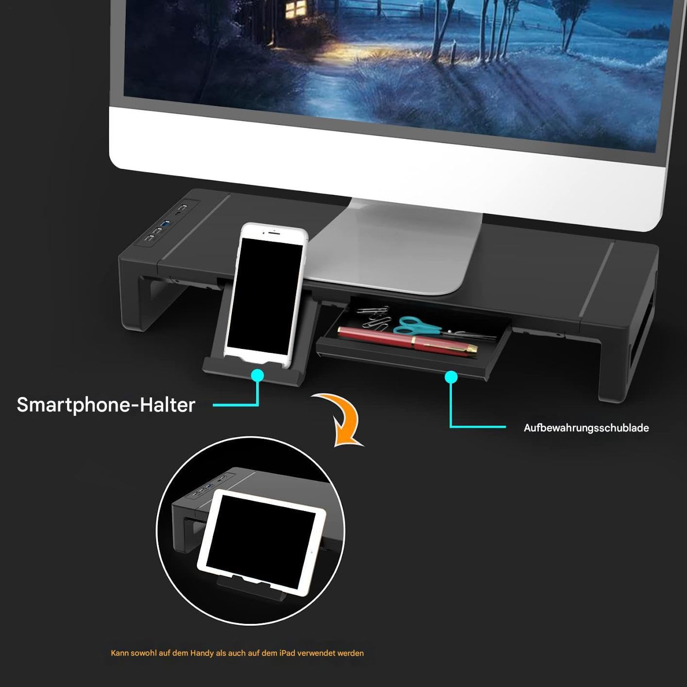Generisch Rehausseur de moniteur ergonomique réglable en hauteur
