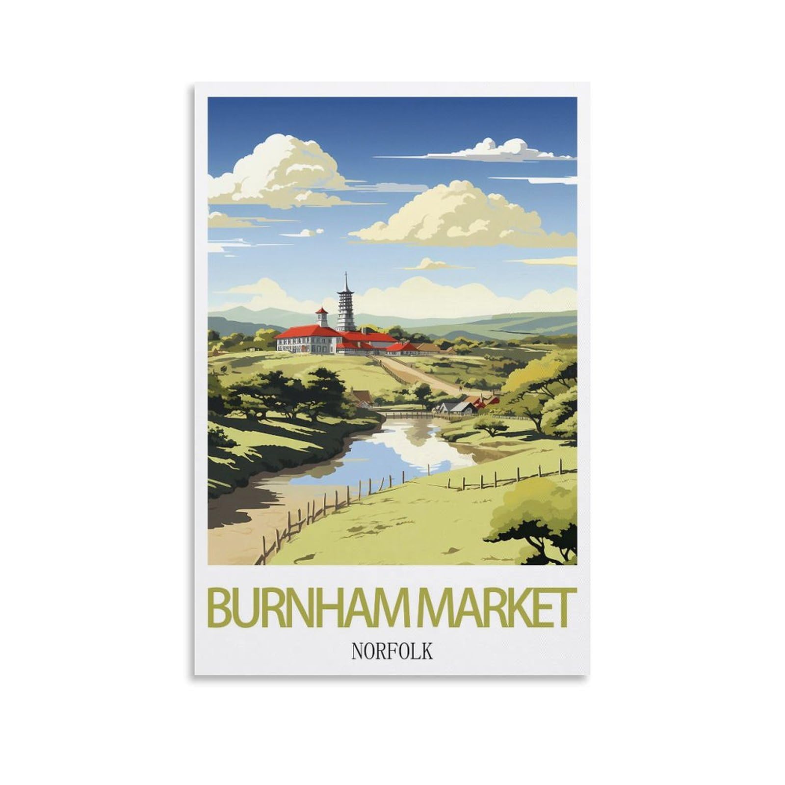 Metal Tin Sign,Burnham Market Norfolks,Tin Sign Metal Retro Art Wall Poster for Home Club Garden Decor 30x40cm