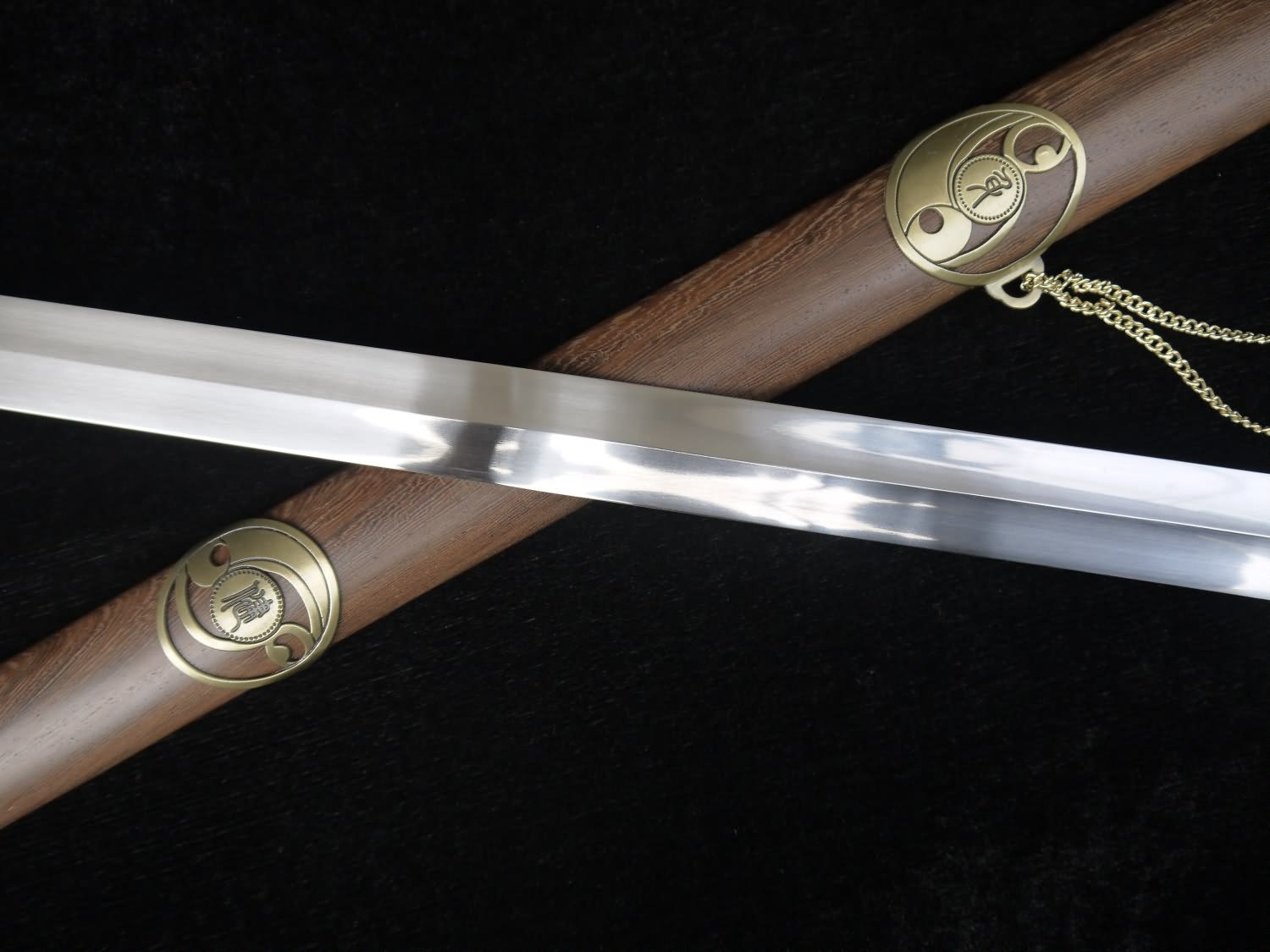 Training Sword/Hand Forged Gossip Tai Chi Sword/Stainless Steel Blade/Ormosia nenryi Scabbard/Alloy fittings/39