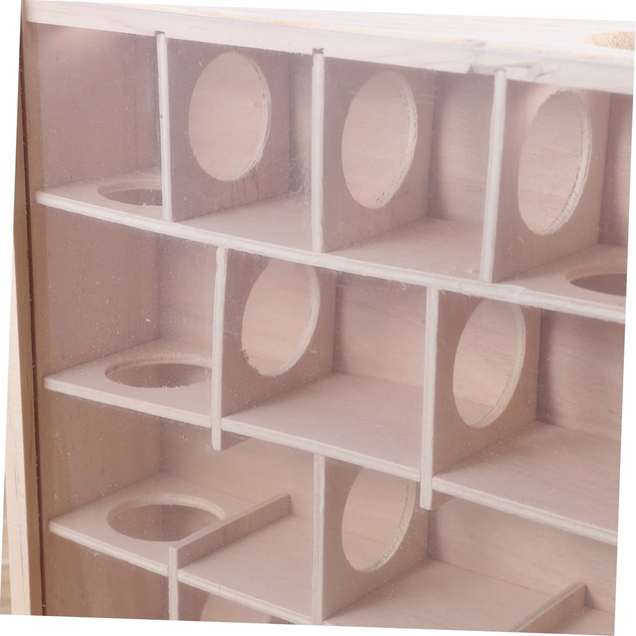 UPKOCH Holzlabyrinth Spielzeug mit Glasabdeckung Labyrinthtunnel für Hamster und Mäuse Natürliches Holz Kleintierspielzeug für Käfig und Bewegung