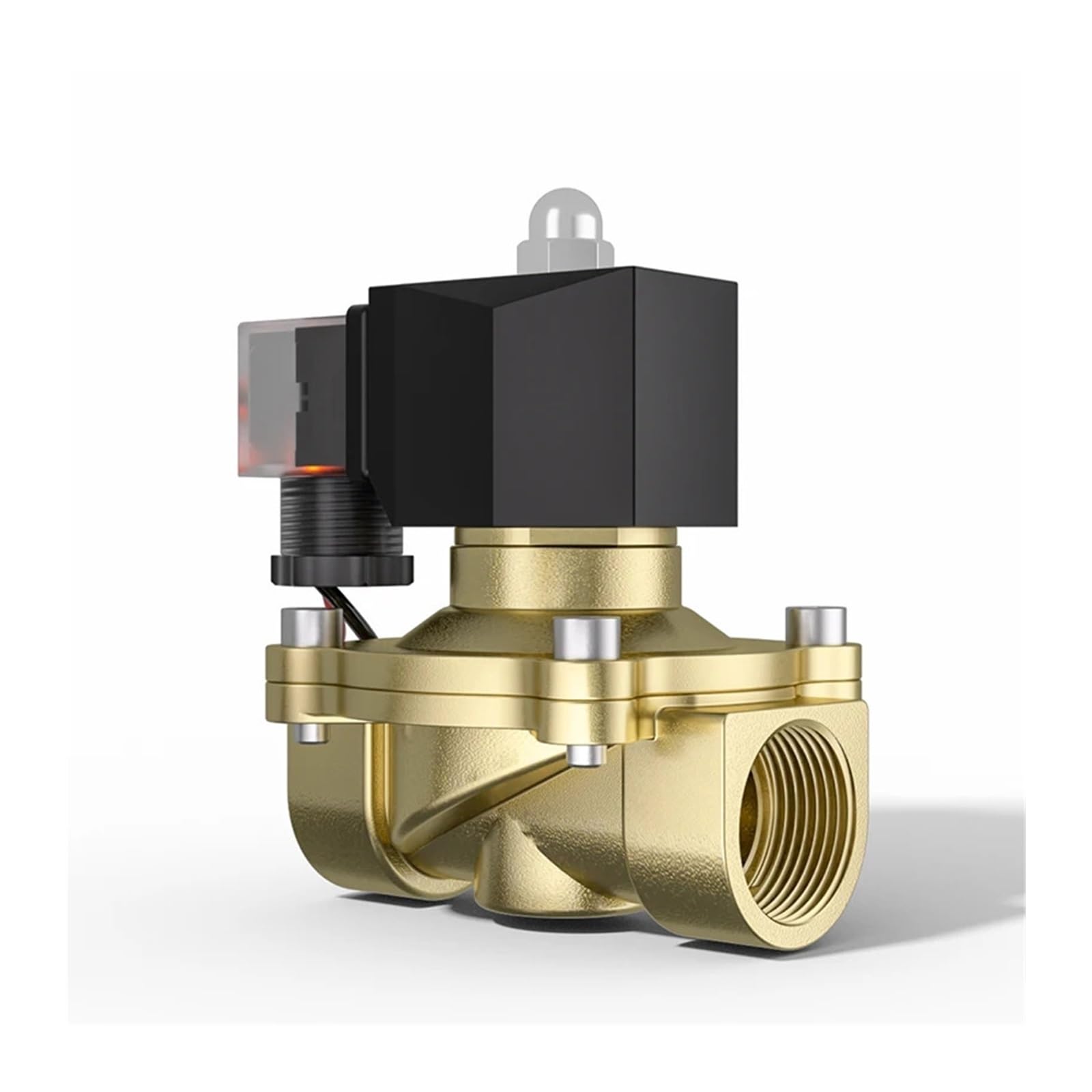 Huuoqiwy Women's 24V-Closed Waterproof Energy-Saving Type Electric Solenoid Valve Brass Normally Closed Thread Control Valve Water Valve 24V 220V(Dn32)