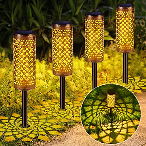 SOLARBABY Outdoor Solar Metall Boden Stecker, hohlen Metall wasserdicht Landschaft, Rolle, geeignet für Hof, Garten, Hof, Balkon, Party-Dekoration Cover