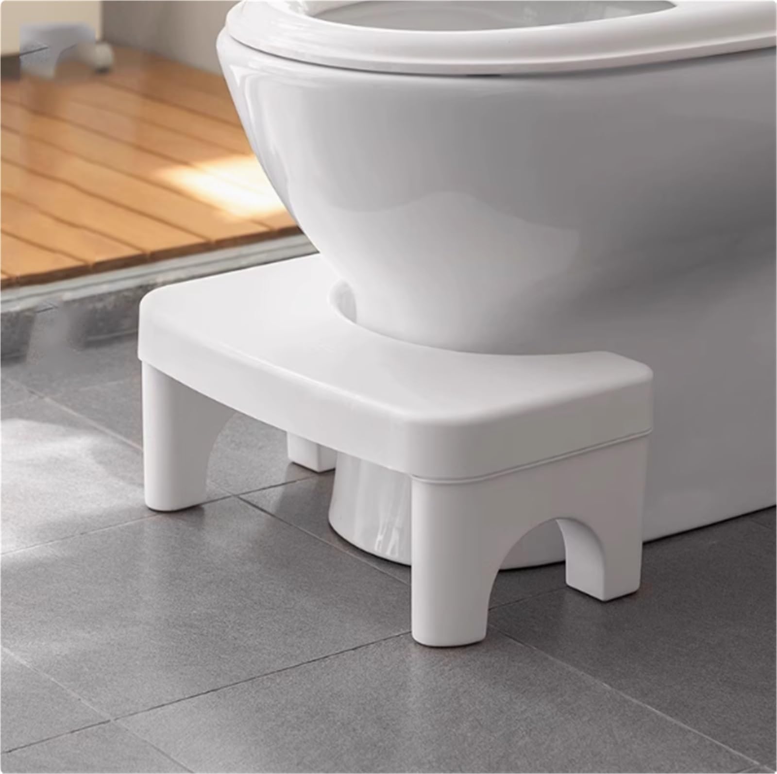 Toilettenhocker, langlebiger, rutschfester Fußstützenhocker, hockender Kothocker for Erwachsene, Kunststoff, 300 Pfund Tragkraft, modernes, elegantes Design for Erwachsene und Kinder, 11,8 Zoll