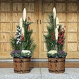 遊恵盆栽 門松お正月飾り迎春：杉皮巻 天然素材の門松一対*（1m)縁起門松お歳暮 お正月 年末年始 年越し 玄関 販売 天然 一対