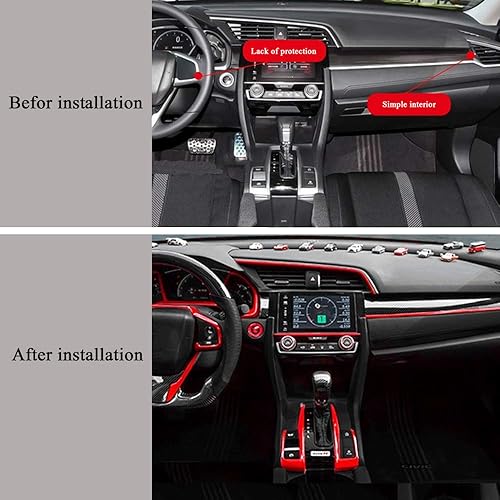 Miniatura 4 de XITER Panel de engranajes de fibra de carbono y plástico ABS, decoración de caja de cambios, accesorios para Honda 10th Civic 2016 2017 2018 2019