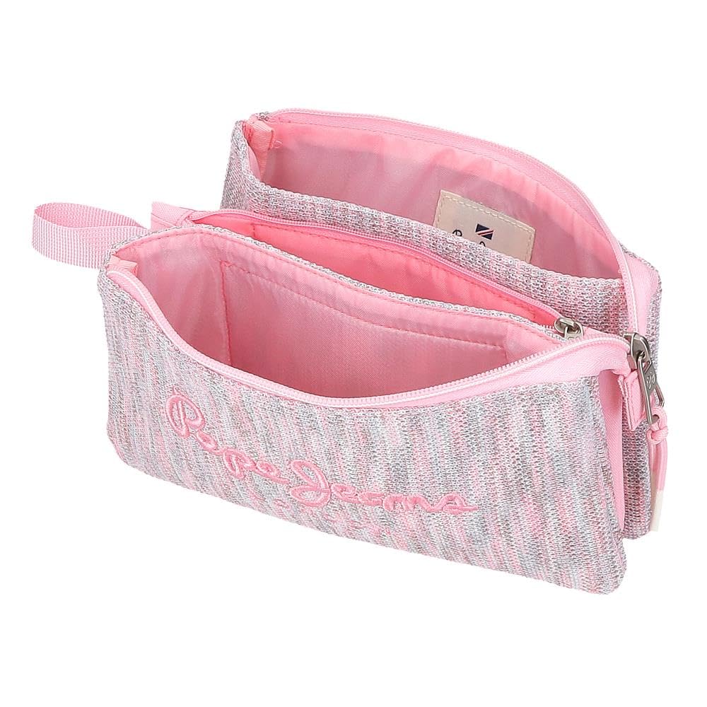 Pepe Jeans Miri Pokrowiec Trzyosobowy Różowy 22x12x5 cms Poliester by Joumma Bags by Joumma Bags, Różowy, Potrójne etui