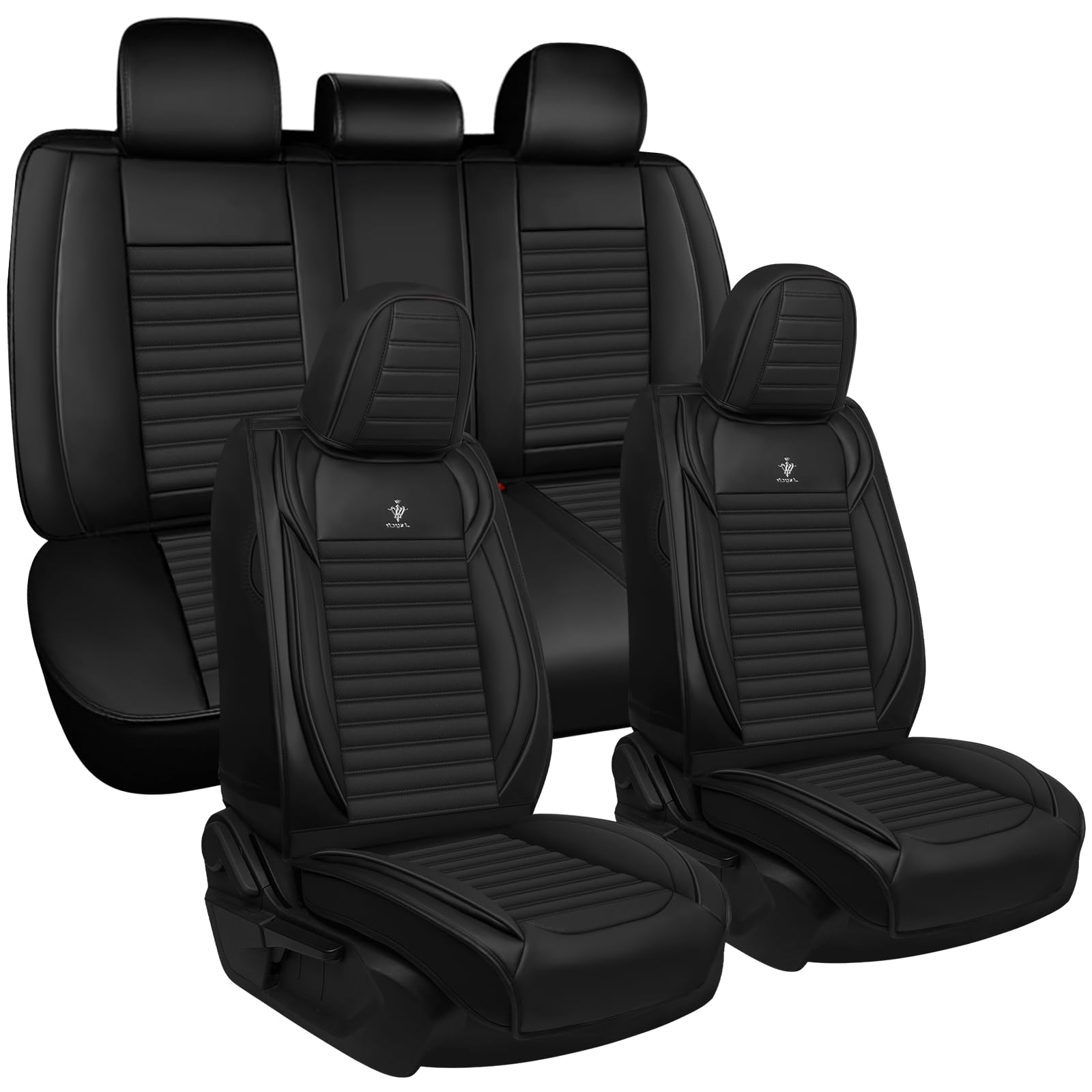 Photo 1 of ARTIBY Seat Covers Full Set Fit for Honda Accord 2003-2026, Breathable and Comfortable Leather Car Seat Cover, Standard Waterproof Cushion Cover Auto Interior Accessories (Black)