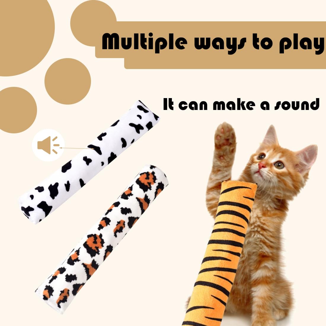 4 Pezzi Peluche per Gatti, Giocattolo Catnip per Gatti, Cuscino in Valeriana, Giocattolo della Peluche di Menta del Gatto, Giocattoli Interattivi per Gatti con Erba Gatta（24 * 5 * 3 cm）