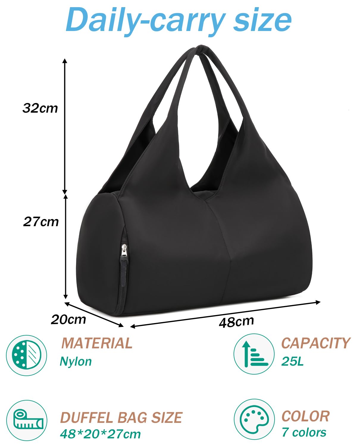 Sporttasche Damen Reisetasche Handgepäck mit Schuhfach & Nassfach Trainingstasche kleine Gym Tasche für Yoga Sauna Schwimmen