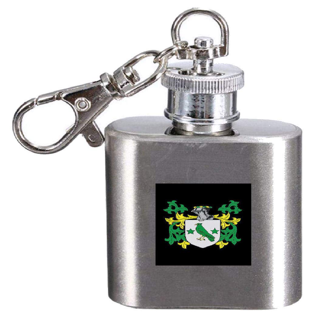 Flasque gravée Kerying de 28,3 g avec blason héraldique en acier durable
