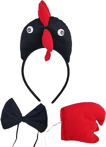 Miniatura 1 de TIKSON 3 piezas de disfraz de animal, gallo de pollo, accesorios para la diadema para disfraz de Halloween
