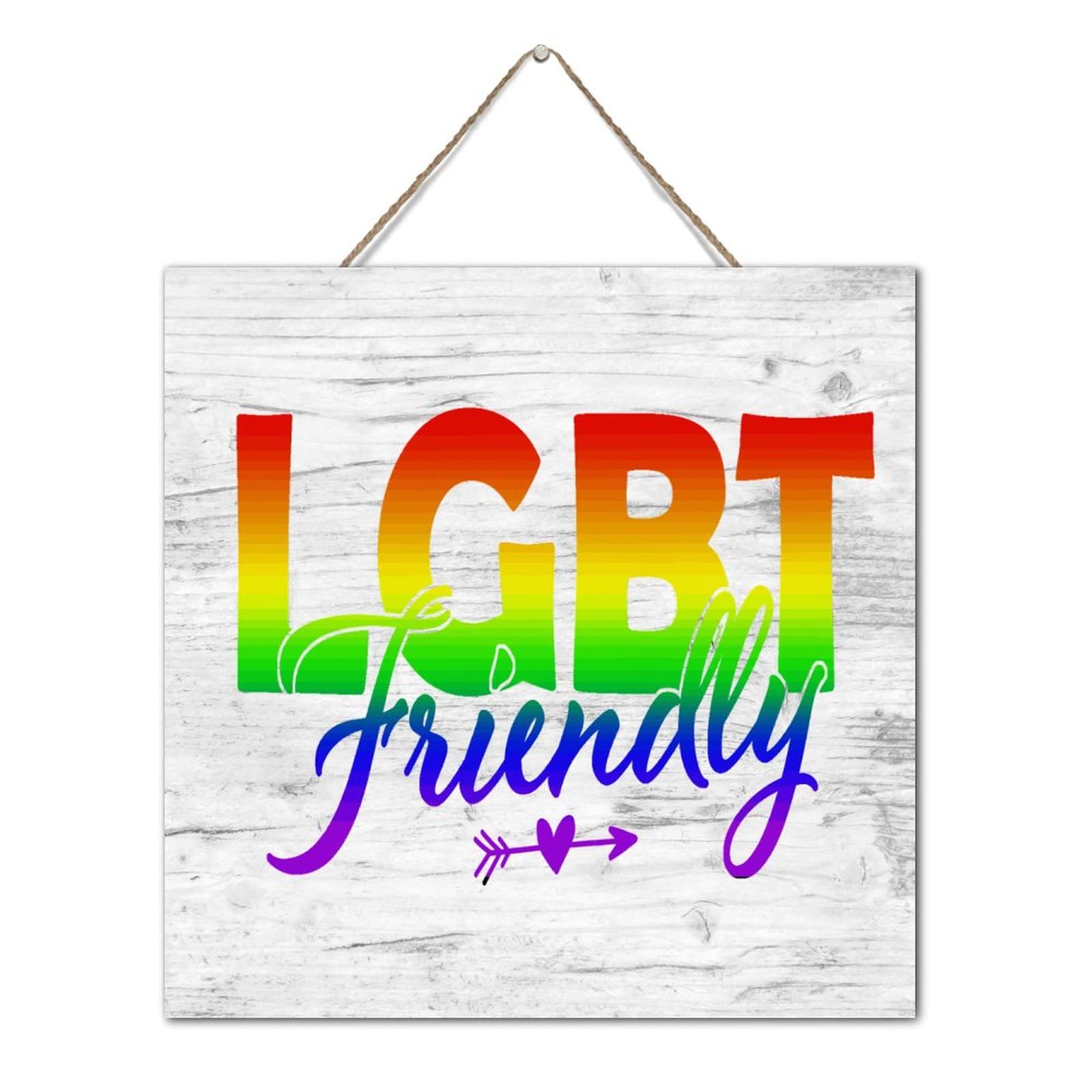 Panneau en bois à suspendre LGBT, exprimez vos valeurs avec cette plaque rétro