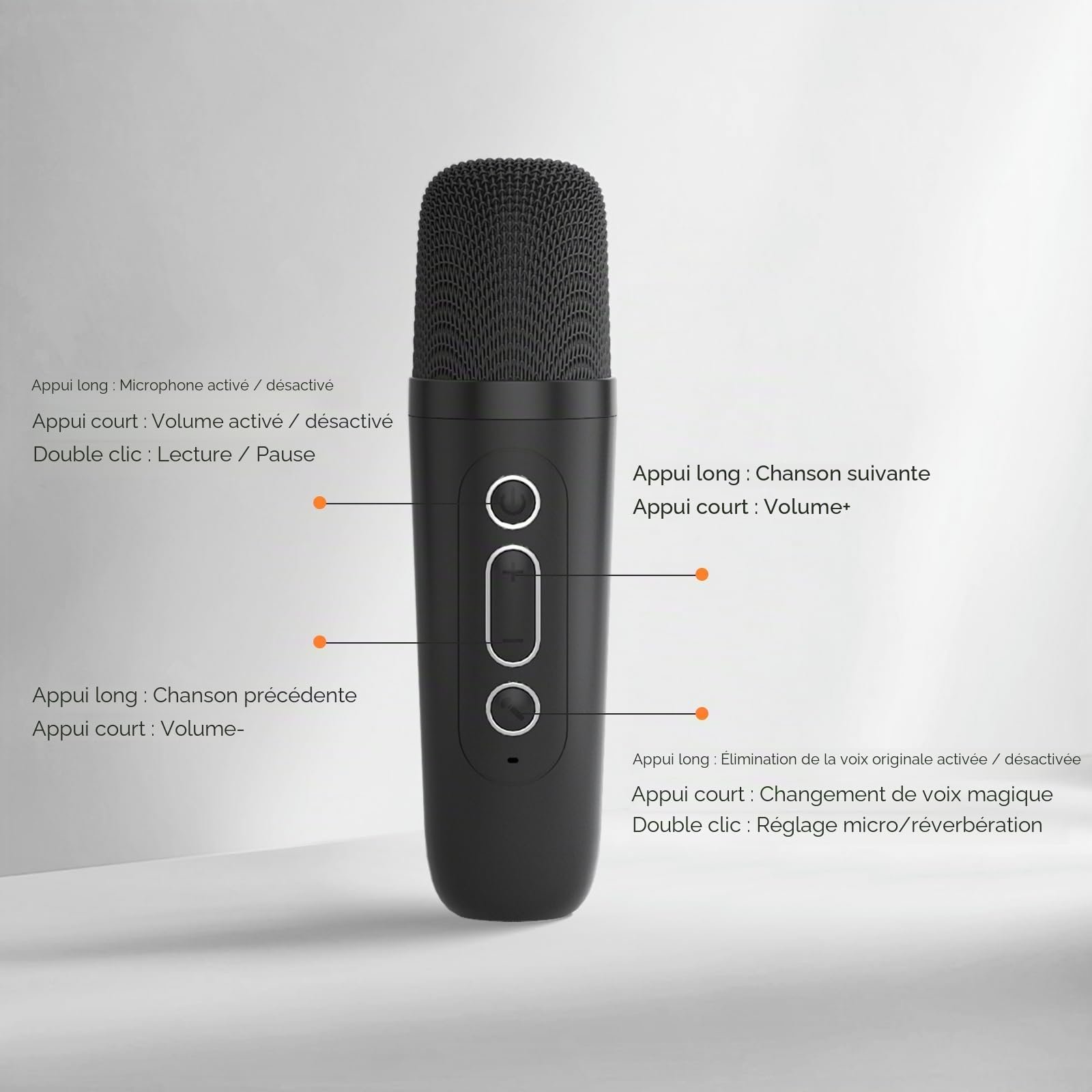 Karaoke Machine Plus 2 Microphone sans Fil Portable Bluetooth Karaoke Barre de Son avec Conversion vocale et LED lumière pour Les Enfants Adultes, Cadeau d'anniversaire de Noël (Noir)