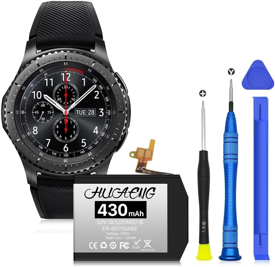 (430mAh) Battery for Samsung Gear S3 Frontier(SM-R760, R770, R765) and Gear S3 Classic,Replacement for EB-BR760ABE GH43-04699A with Professional Repair Tools Kits