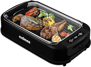CUSIMAX Electric Smokeless Grill Indoor Grill Portable Korean BBQ Grill with Turbo Smoke Extractor Technology, Non-stick Removable Grill Plate, Dishwasher Safe, Black, Great for Party