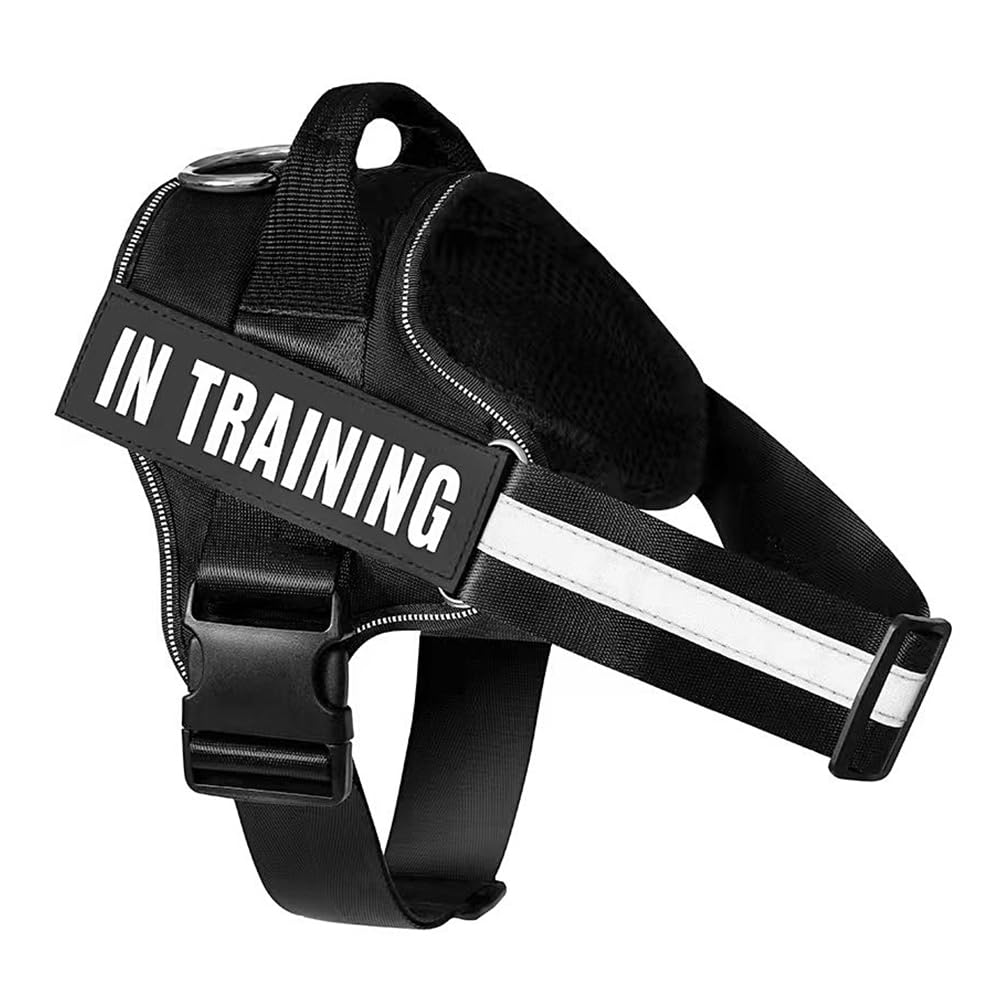 FDEETY Adjustable Anti-Escape Dog Harness Reflective at Night with Front Buckle Harness for Dogs Easy to Wear Harness Size Small Medium Large for Walking Running Training