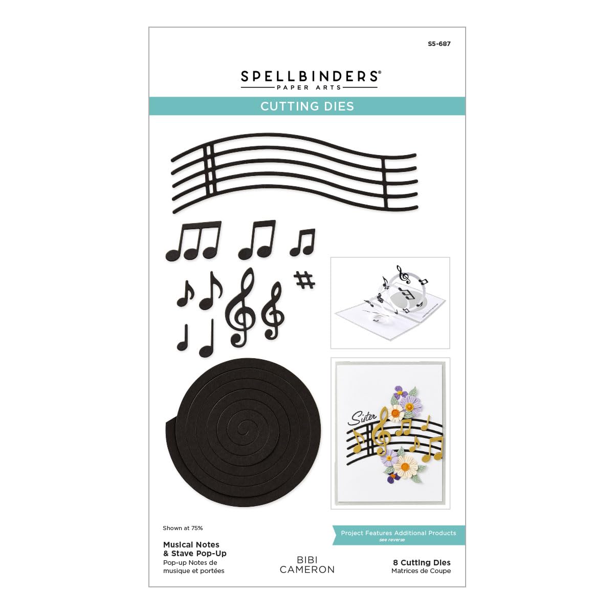 Matrices de découpe avec notes de musique scrapbooking portée Pop-Up - 4