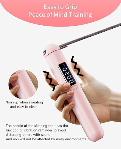 Miniatura 6 de ACHDOFITS 2-in-1 Jump Rope Weighted & Cordless for Home, Real Rope for Outdoor - Smart LED Counter, Adjustable & Rechargeable for Adult Cardio