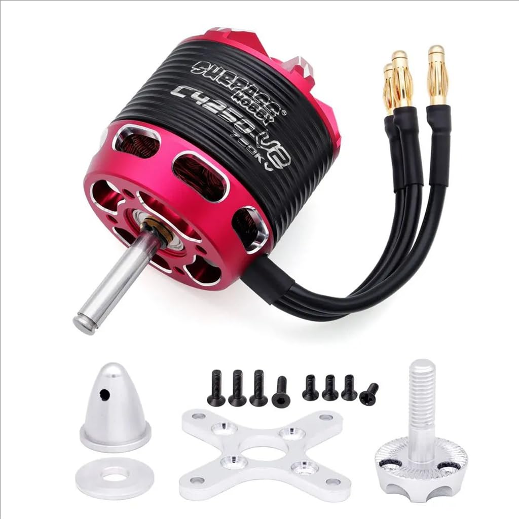 14 biegunów C4250 V2 720KV/800KV wysięgnik bezszczotkowy 60A ESC do modelu samolotu szybowcowego RC (czarno-czerwony, 800KV)