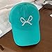 Trendy Bow-Tie Baseball Cap for Women Trucker Hats Y2k Adjustable Fashion Sun Hat with Visor for Hiking & Travel Green